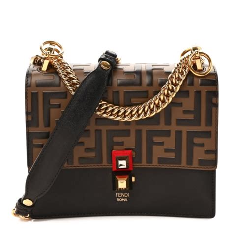 fendi small black embossed liberty kan|FENDI Vitello Liberty Bi.